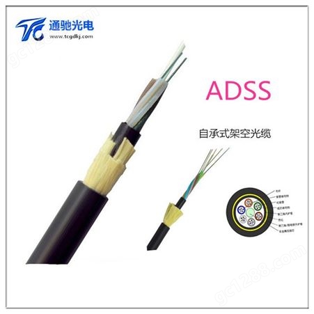 全介质自承式光缆 ADSS-16B1.3-100-PE/AT护套 TCGD/通驰光电 厂家定制 24芯36芯48芯12芯