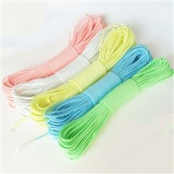 多股编制夜光绳 可定制夜光绳 多色可选编织网绳 新珠线带厂家