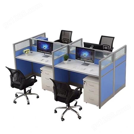 云南员工桌办公家具价格 德宏职员办公桌电脑桌 保良生产 屏风办公桌四人位