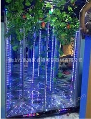 游乐场镜子迷宫六棱柱玻璃游戏展示架LED灯带蜂巢易拆装搭建材料生产厂家