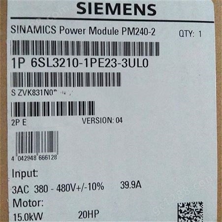 西门子6SL3210-1PC24-2UL0功率模块G120变频器