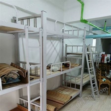 广西南宁工地上下铺床员工铁架床批发宿舍高低床上下床工地用铁床厂家