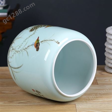 景德镇陶瓷茶叶罐手工茶缸 普洱8斤装存茶罐防潮大号茶叶桶