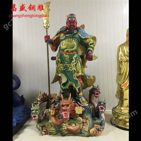25新疆昌盛铜雕1.8米九龙关公信誉保障纯铜佛像