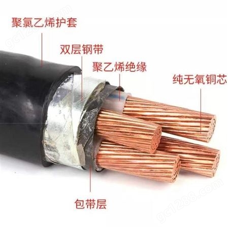  弘泰线缆有限公司 一枝秀 铜芯低压铠装电力电缆0.6/1KV5芯4*16+1
