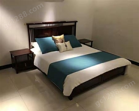 东非酸枝新中式实木床 实木床图片 新中式实木床 实木床价格