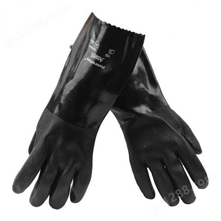 ansell/安思尔12-214厚实带棉防化工业防护耐酸耐油防护手套