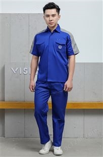 4S店维修工作服进口大众蓝色短袖工装外套定制