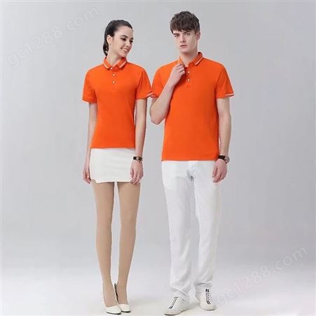 HM529款橙色polo衫 南昌T恤衫 广告衫定制 工作服厂家 文化衫