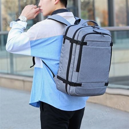 男士双肩大容量电脑包商务旅行出差休闲包15.6寸电脑包礼品定制