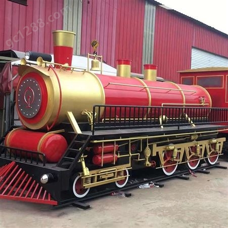 大型装饰铁皮火车头 定制园林景区城市景观火车复古蒸汽火车模型