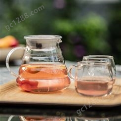 sohome云朵花茶壶三件套GT742-A 耐热玻璃泡茶花茶咖啡套装 办公家用650ml单壶250ml杯两只茶具套装