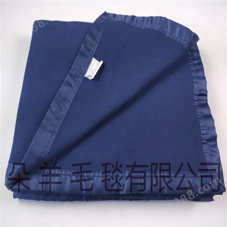 毛毯工厂定制 便携可折叠毛毯 蓝色军毯