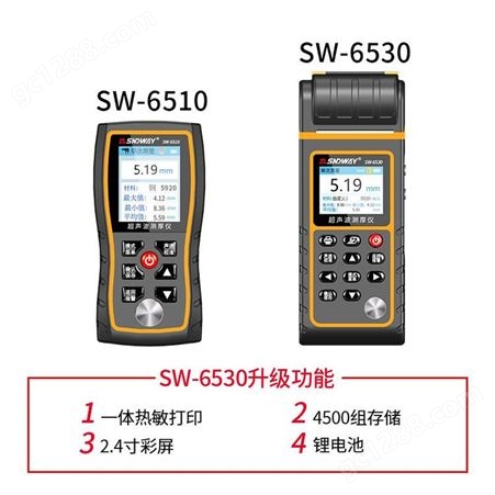 深达威SW6530超声波 高精度 测量厚度 平头探头金属钢板测厚仪