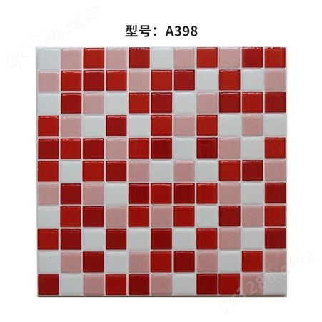 A398红粉白陶瓷马赛克瓷砖 浴室卫生间厨房背景墙砖