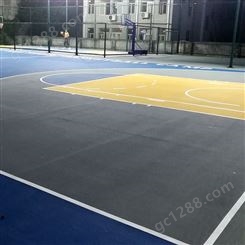 珠海金湾区彩色篮球场地坪 优格承接学校篮球场地坪工程 防滑