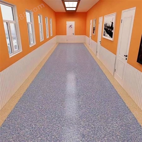 批发多层复合密实底卷材塑胶地板 走廊耐磨抗压PVC地胶