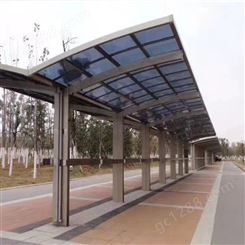 北京停车棚安装 铝合金雨棚车棚设计 阳光板自行车棚施工方案